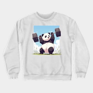 panda lifting weight Crewneck Sweatshirt